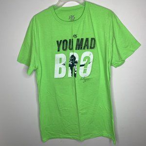 Richard Sherman Mens L Green Seattle Seahawks #25 You Mad Bro Short Sleeve Shirt